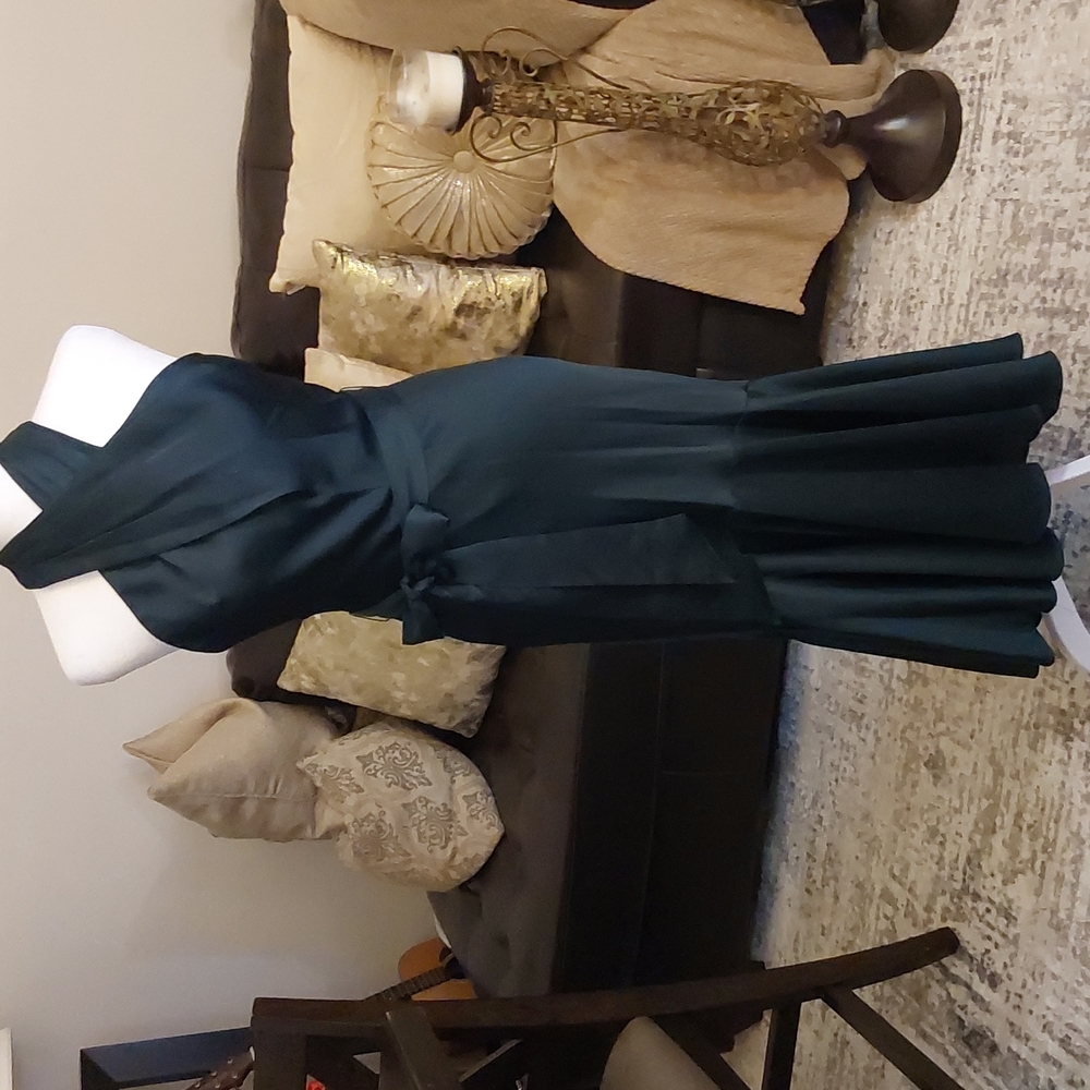 Emerald green cross front high low dress size 2